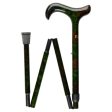 Scratch & Dent Green Impressionist Adjustable Folding Derby Carbon Fiber Walking Cane V1755 on Sale