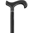 Scratch & Dent Triple Wound Carbon Fiber Black Derby Walking Cane w Collar V1978 For Sale