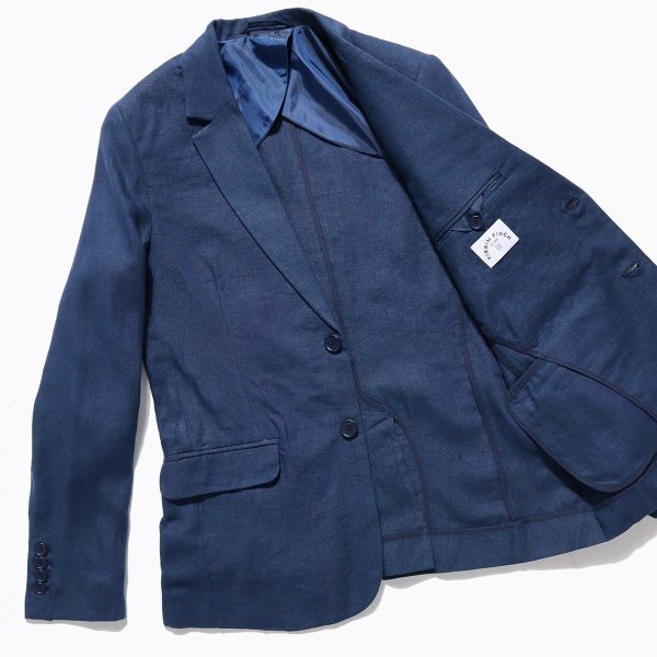 Navy Linen Blazer on Sale