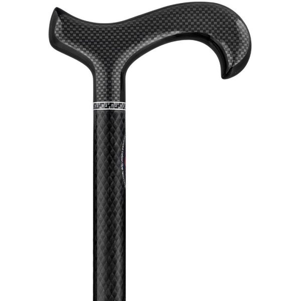 Scratch & Dent Extra Tall Black Folding Carbon Fiber Derby Walking Cane With Adjustable Folding Carbon Fiber Shaft V1861 Online