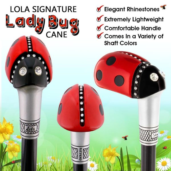 Scratch & Dent Lady Bug Lola Signature Carbon Fiber Walking Cane - 1 Black Shaft V1847 Online Sale