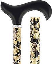 Scratch & Dent Black and Beige Flowers Adjustable Derby Walking Cane V1852 Fashion