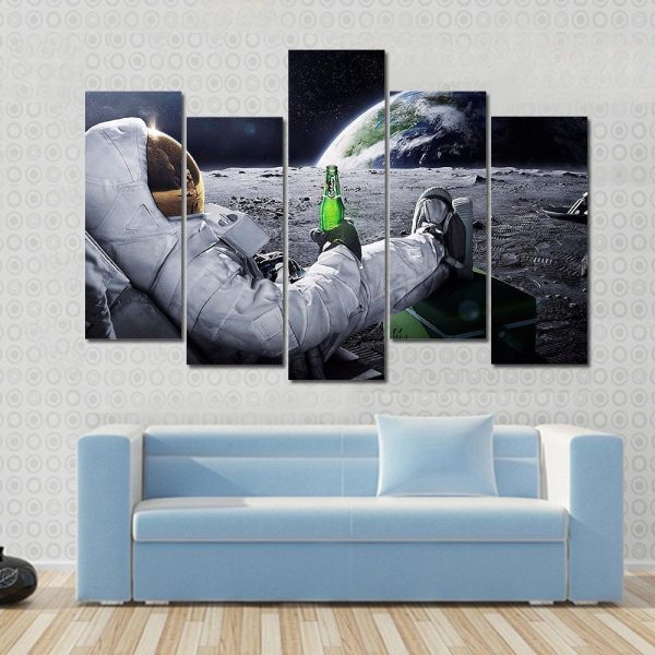 Astronaut Sitting On The Moon Canvas Wall Art Online Hot Sale