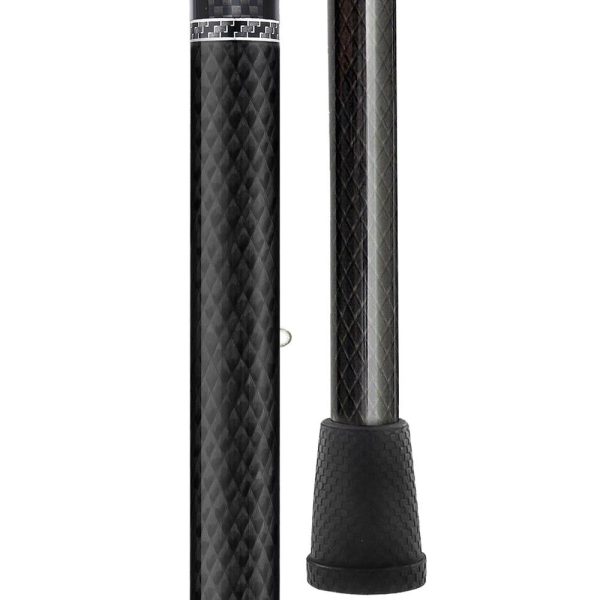 Scratch & Dent Black Triple Wound Carbon Fiber Mini Folding & Adjustable Fritz Walking Cane V1854 Online Sale