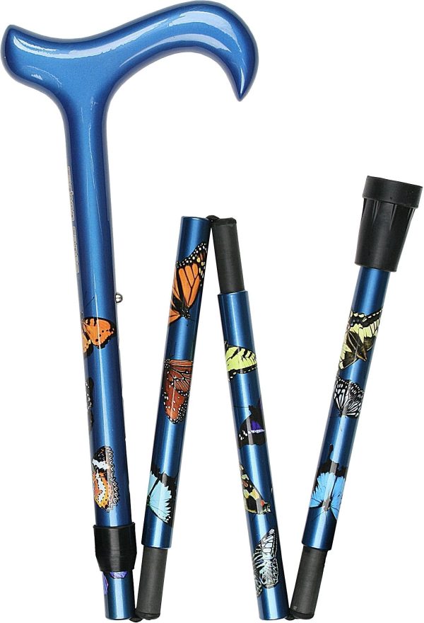 Scratch & Dent Folding Carbon Butterfly Derby Walking Cane With Adjustable Carbon Fiber Shaft V1855 Hot on Sale