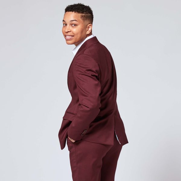 The Georgie Burgundy Suit Blazer Online Hot Sale