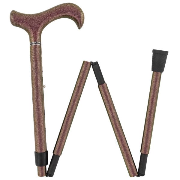 Scratch & Dent Color Changing Metallic Copper Adjustable & Folding Derby Carbon Fiber Walking Cane  V1866 Supply