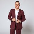 The Georgie Burgundy Suit Blazer Online Hot Sale